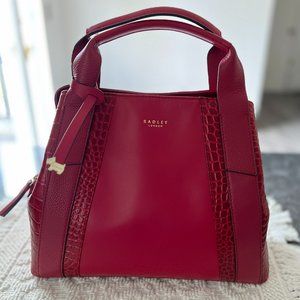 Radley London Baylis Road Faux Snake Leather Bag- RED
